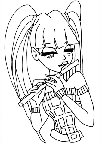 Musa Plays Flute Coloring Page